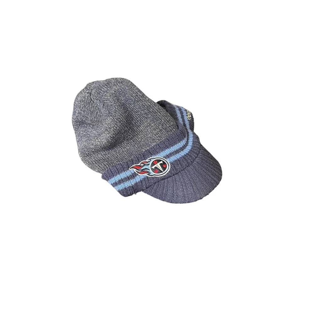 NFL Reebok On Field Men's Toby Winter Hat Titans Cap Blue One Size